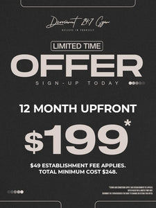 12 MONTH UPFRONT ($199 + 49 EST FEE)